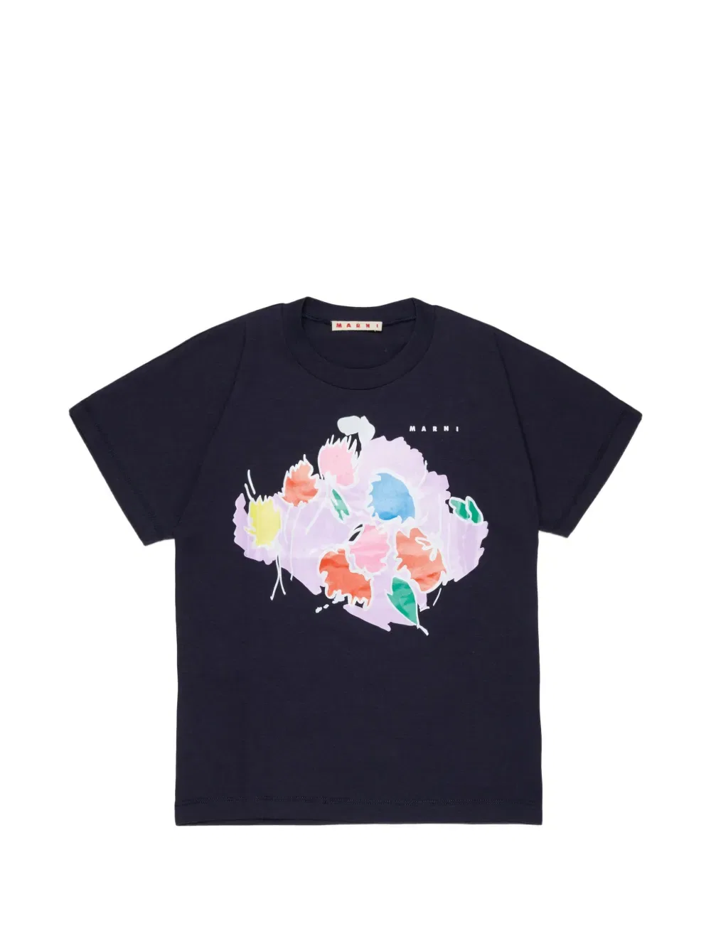 Футболка с цветочным принтом Marni Kids, синий