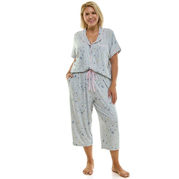 

Пижамный комплект Plus size с вырезом Croft & Barrow, Boflorni Pearl Blue