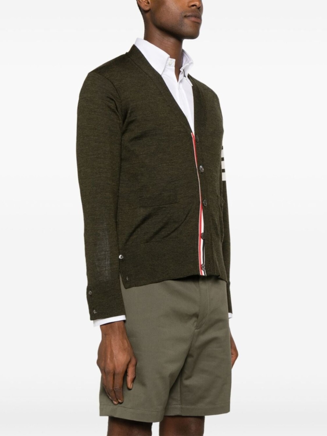 

Thom Browne шерстяной кардиган с полосками 4-Bar, зеленый