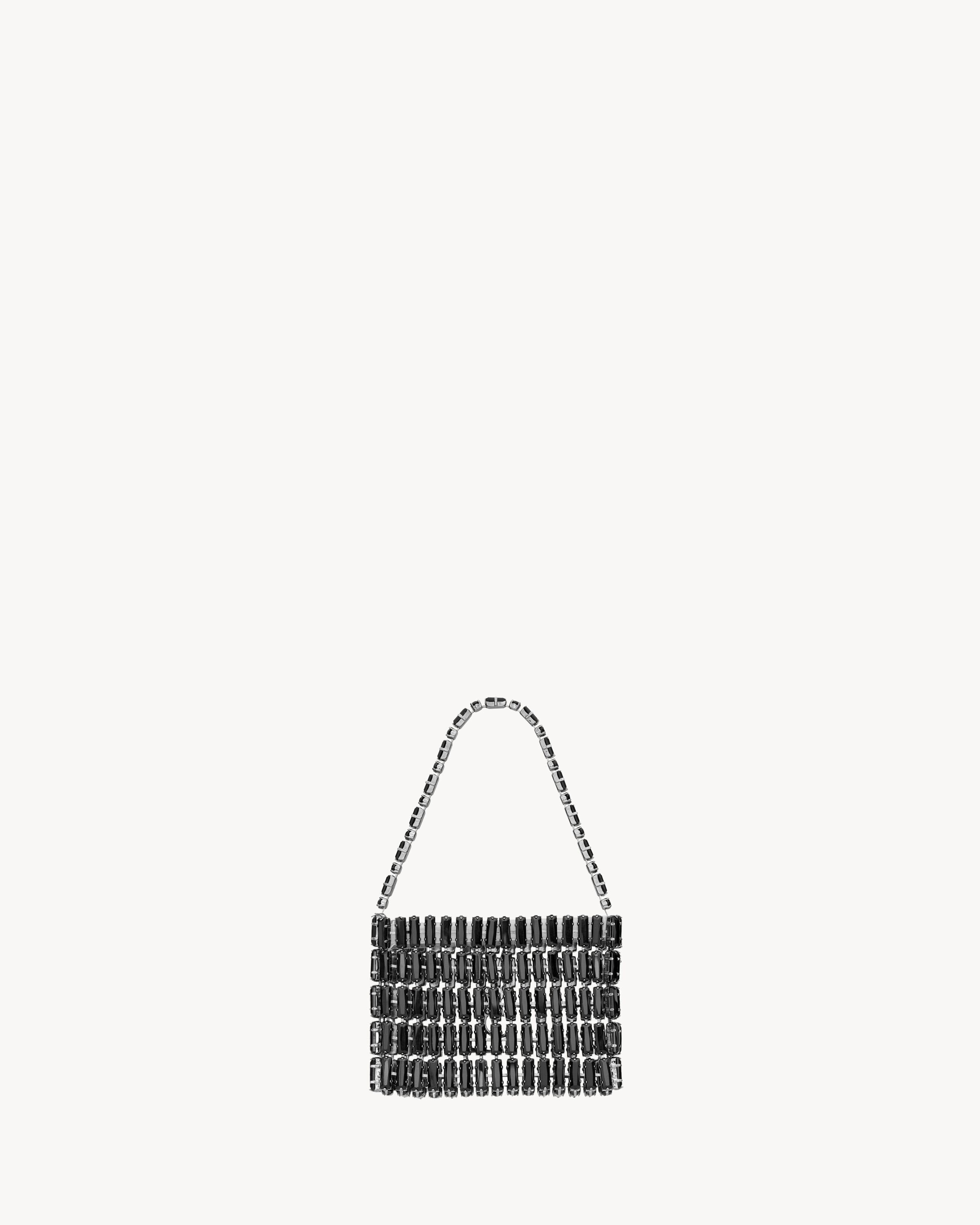 Микро вечерняя сумка в кристаллах Saint Laurent, черный — фото 2