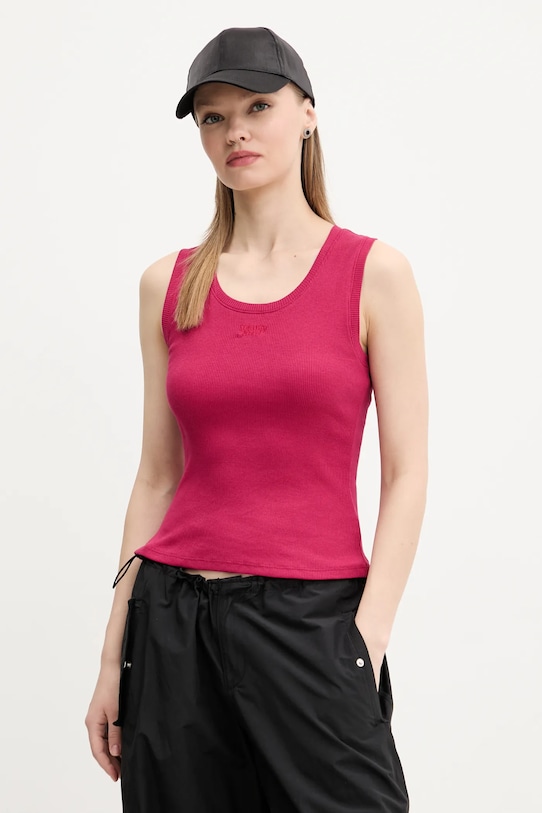 

Хлопковая майка Tommy Jeans, розовый