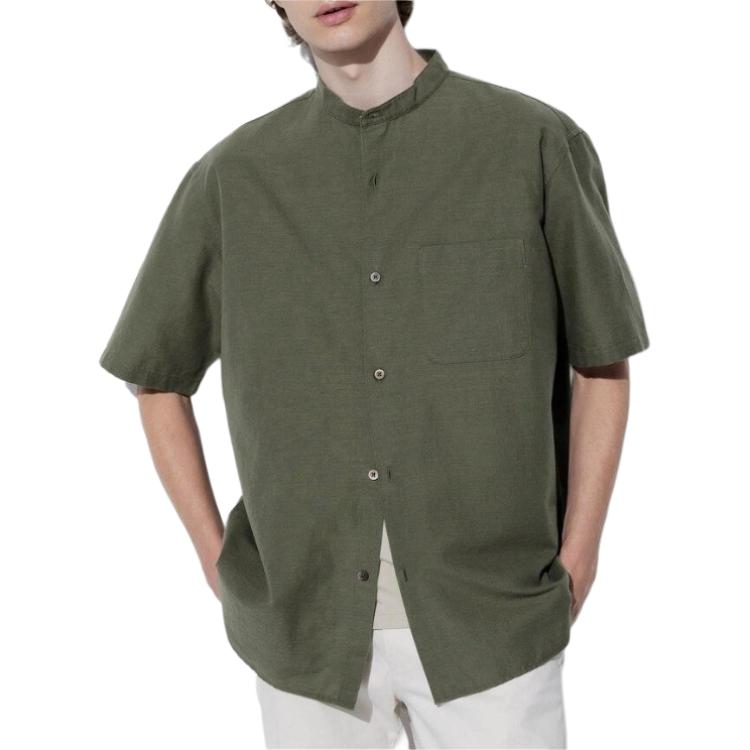 

UNIQLO Рубашка унисекс темно-оливковый