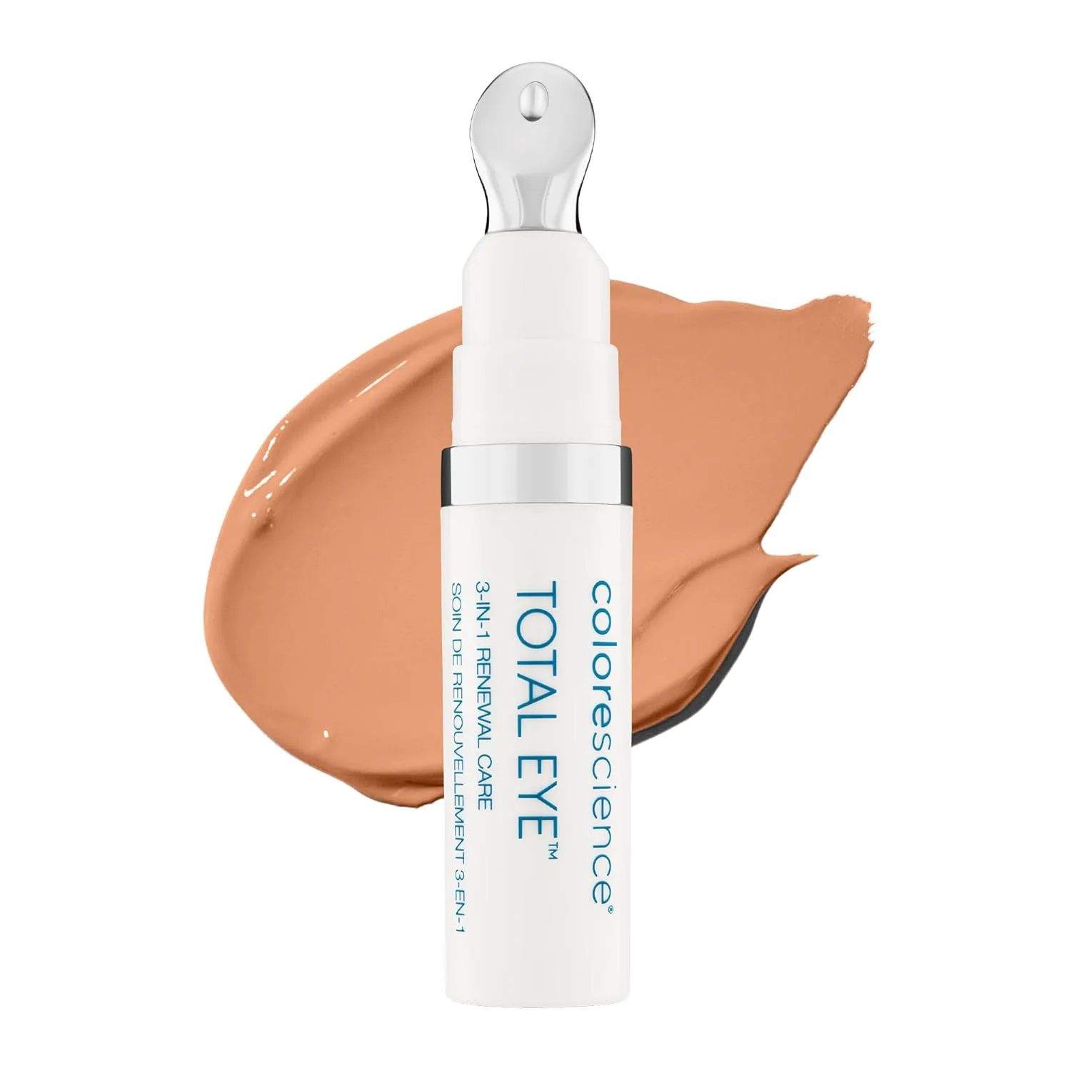 Colorescience Total Eye 3-in-1 Renewal Therapy SPF 35, защита от широкого спектра UVA/UVB-лучей, клинически доказанная коррекция цвета и осветление, охлаждающий аппликатор для уменьшения отечности. 1 штука (1 шт.), Tan
