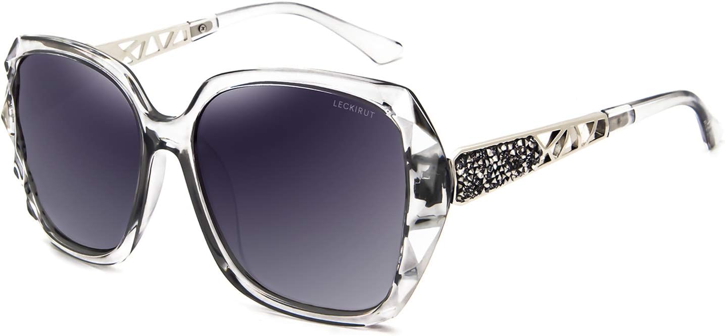 

Женские солнцезащитные очки LECKIRUT большого размера, поляризованные, с защитой от УФ-излучения, классический стиль, черная оправа, серые линзы, L3-transparent Gray Frame/Gray Lens