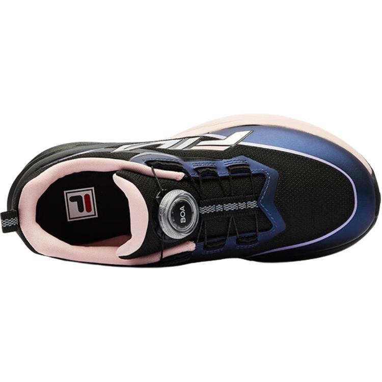 FILA KIDS Кроссовки BOA с низким верхом, противоскользящие, износостойкие, детские, черно-фиолетовые, для подростков — фото 4