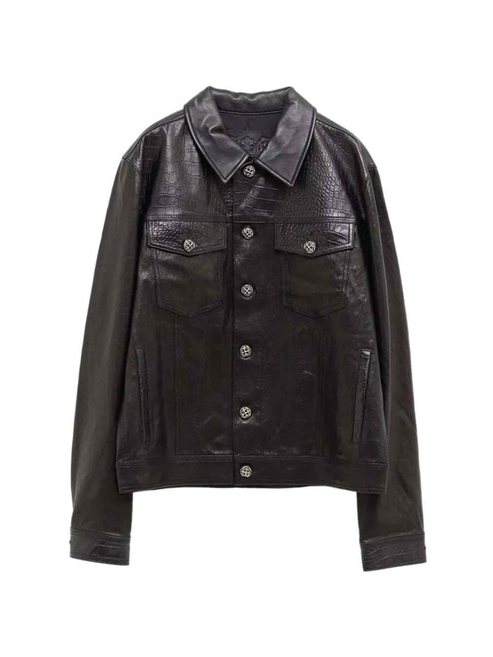 

Рубашка с эффектом крокодиловой кожи Amal Guessous, черный