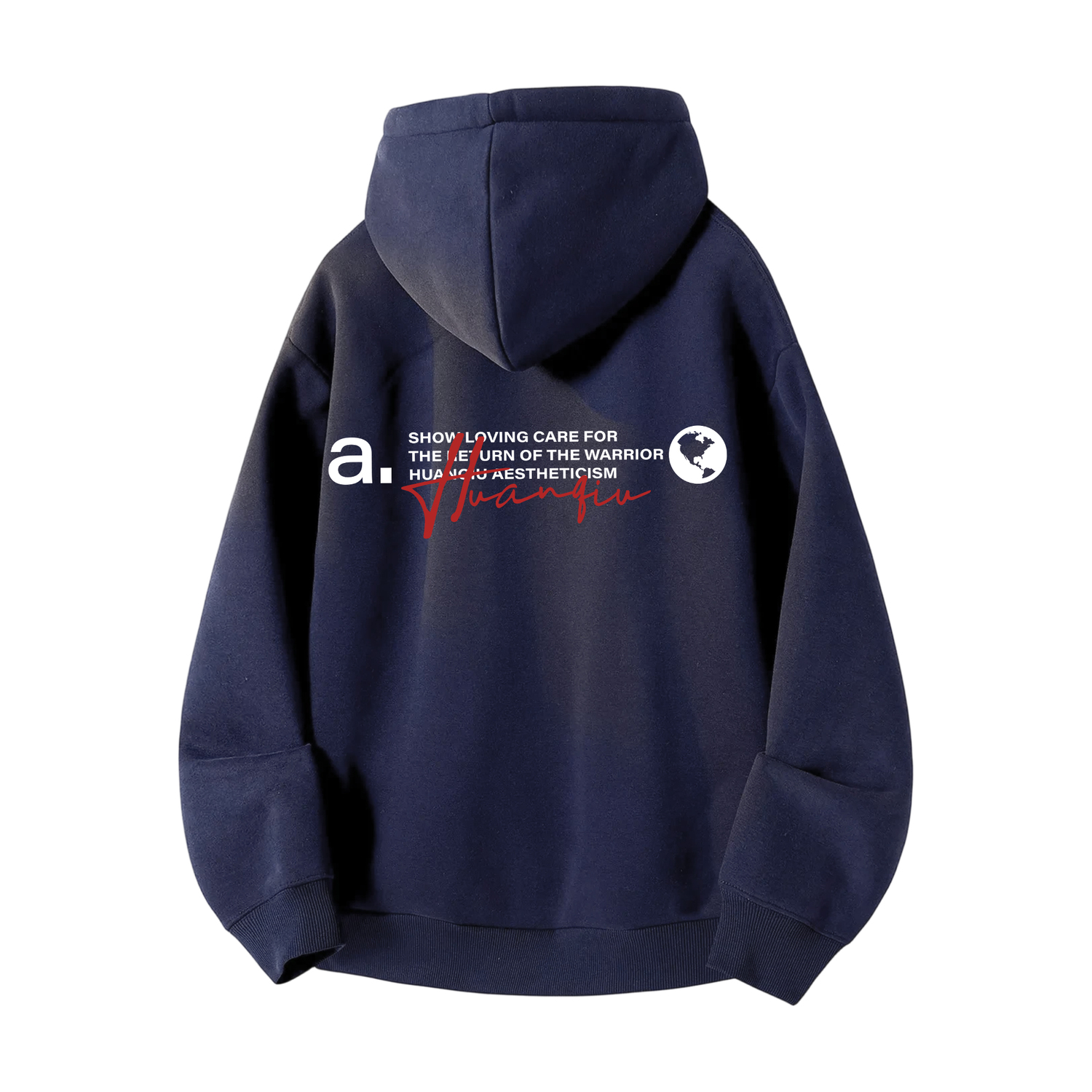 

Толстовка Unisex Hooded Thickened Heavyweight HUANQIU, темно-синий-without hood (fleece-lined)