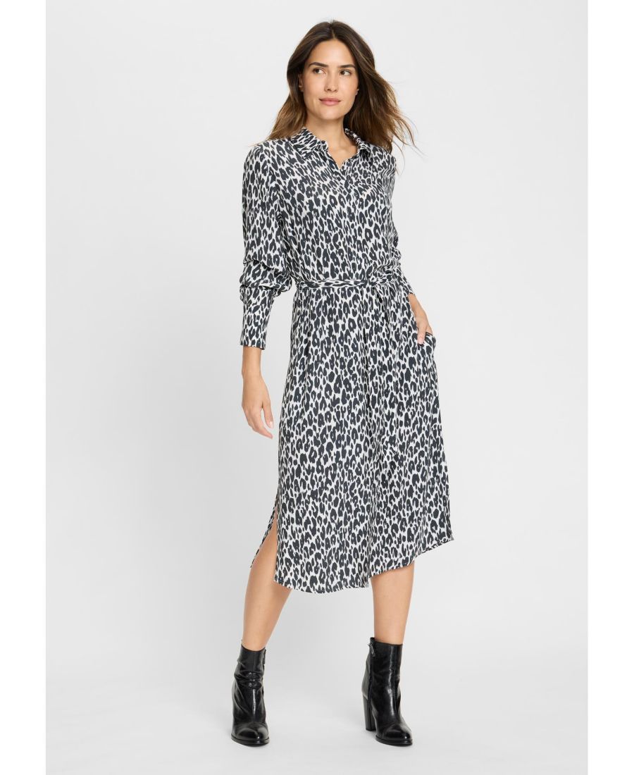 

Женское платье-рубашка с леопардовым принтом Olsen, Dark slate