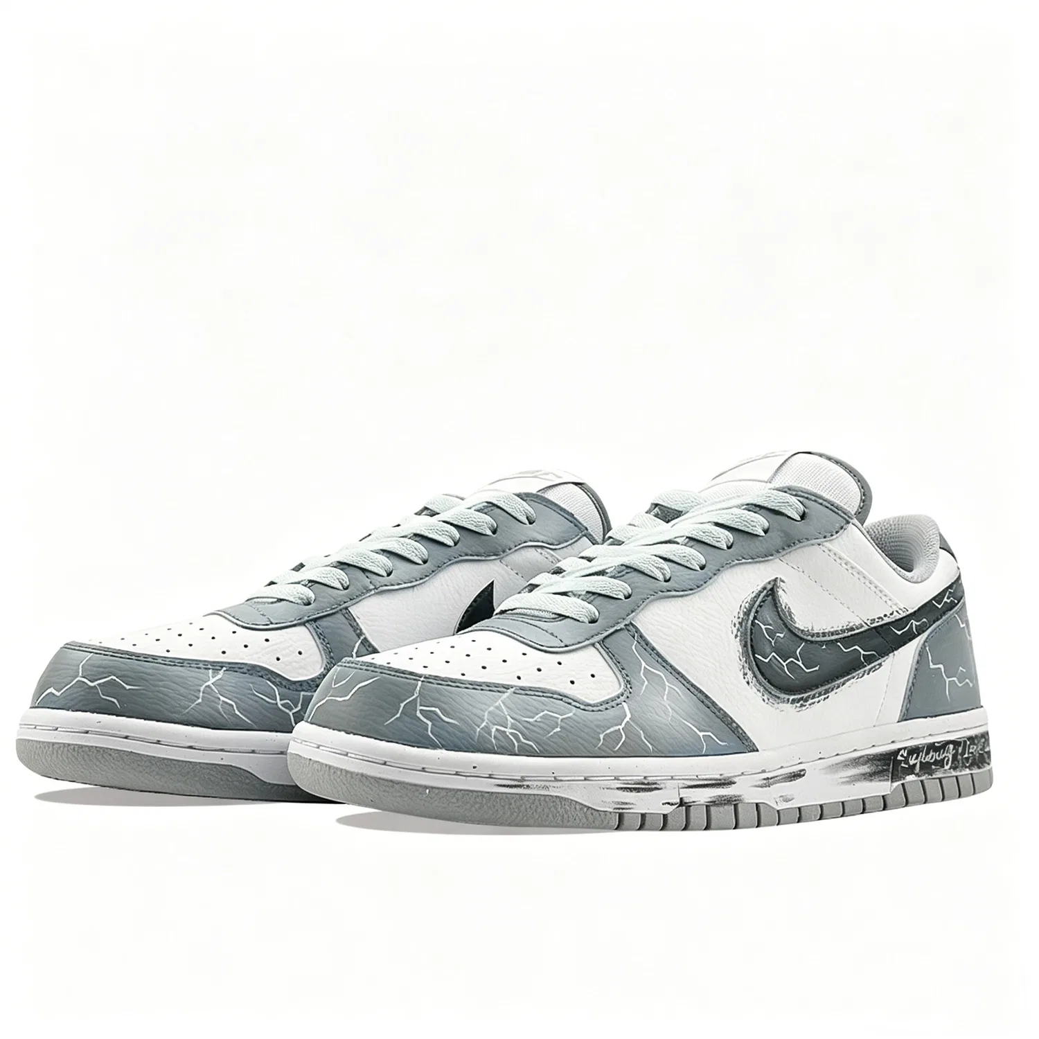 Скейтбордические кроссовки Nike Big Low Lux White Blue — фото 4