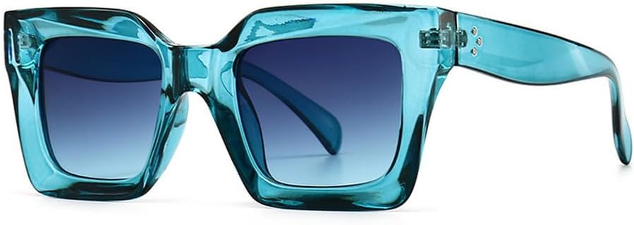 

Ретро-солнцезащитные очки «кошачий глаз» для женщин, модные сине-фиолетовые квадратные солнцезащитные очки для мужчин и женщин, защита от УФ-излучения UV400, очки для ногтей WNCKSQ, Cyan Blue Gradient