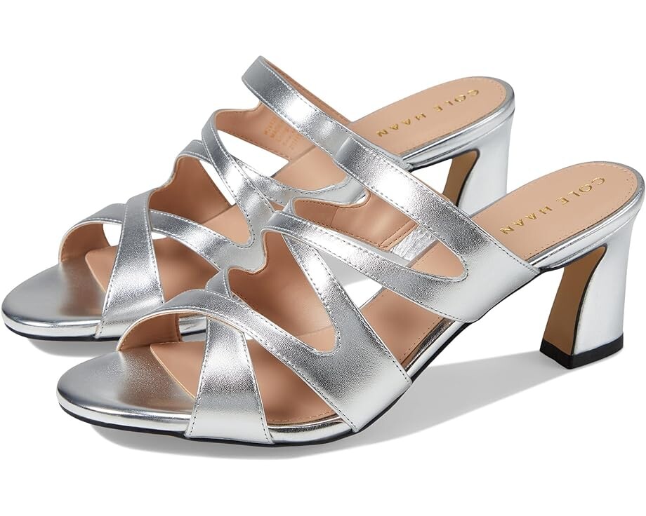 

Туфли Cole Haan Alyse Heeled Sandal 65 mm, цвет Silver Specchio Leather