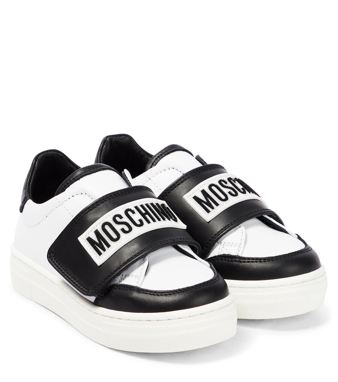 

Кожаные кроссовки с логотипом Moschino, разноцветный