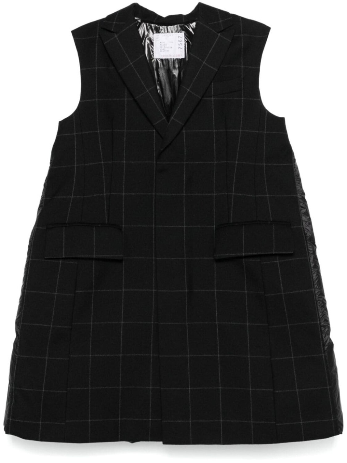 

Sacai клетчатое пальто без рукавов