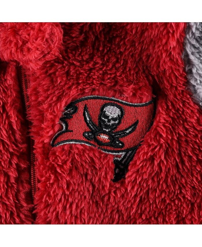 Комбинезон Tampa Bay Buccaneers Game Nap Teddy Fleece Bunting с молнией во всю длину для новорожденных Outerstuff, красный/серый — фото 2