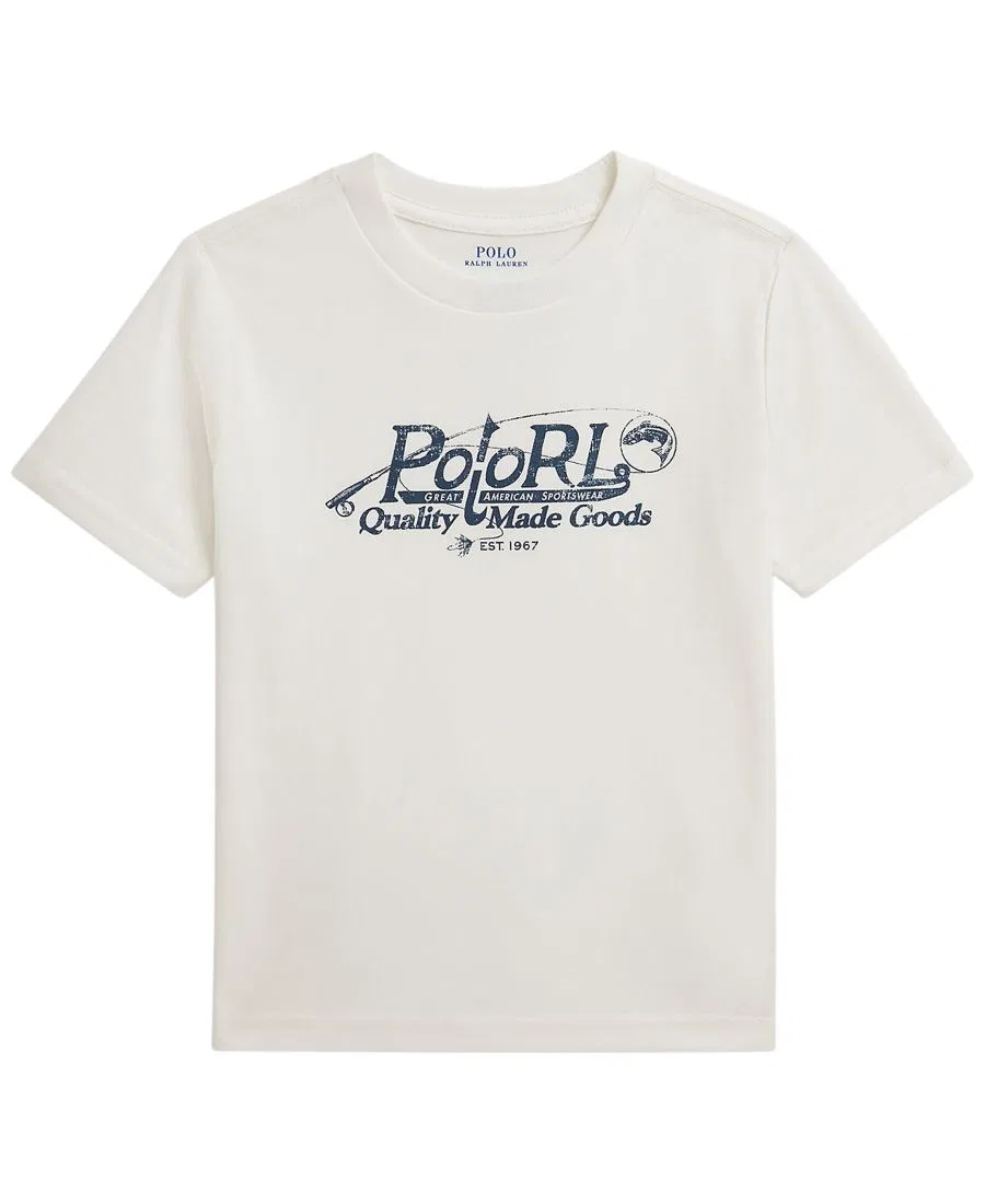 Детская футболка с коротким рукавом и логотипом для мальчиков 2-7 лет Polo Ralph Lauren, белый