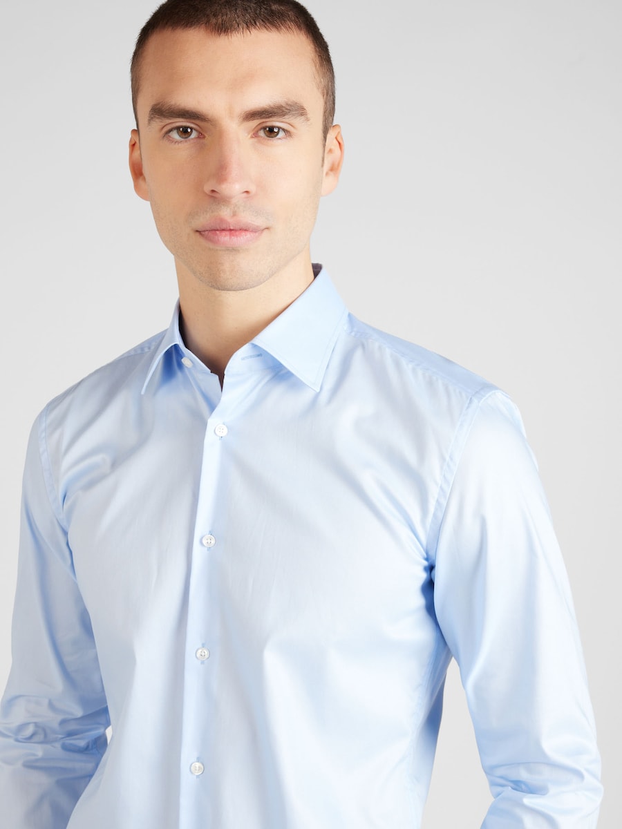 Рубашка Slim Fit на пуговицах BOSS H-HANK, светло-голубой — фото 2