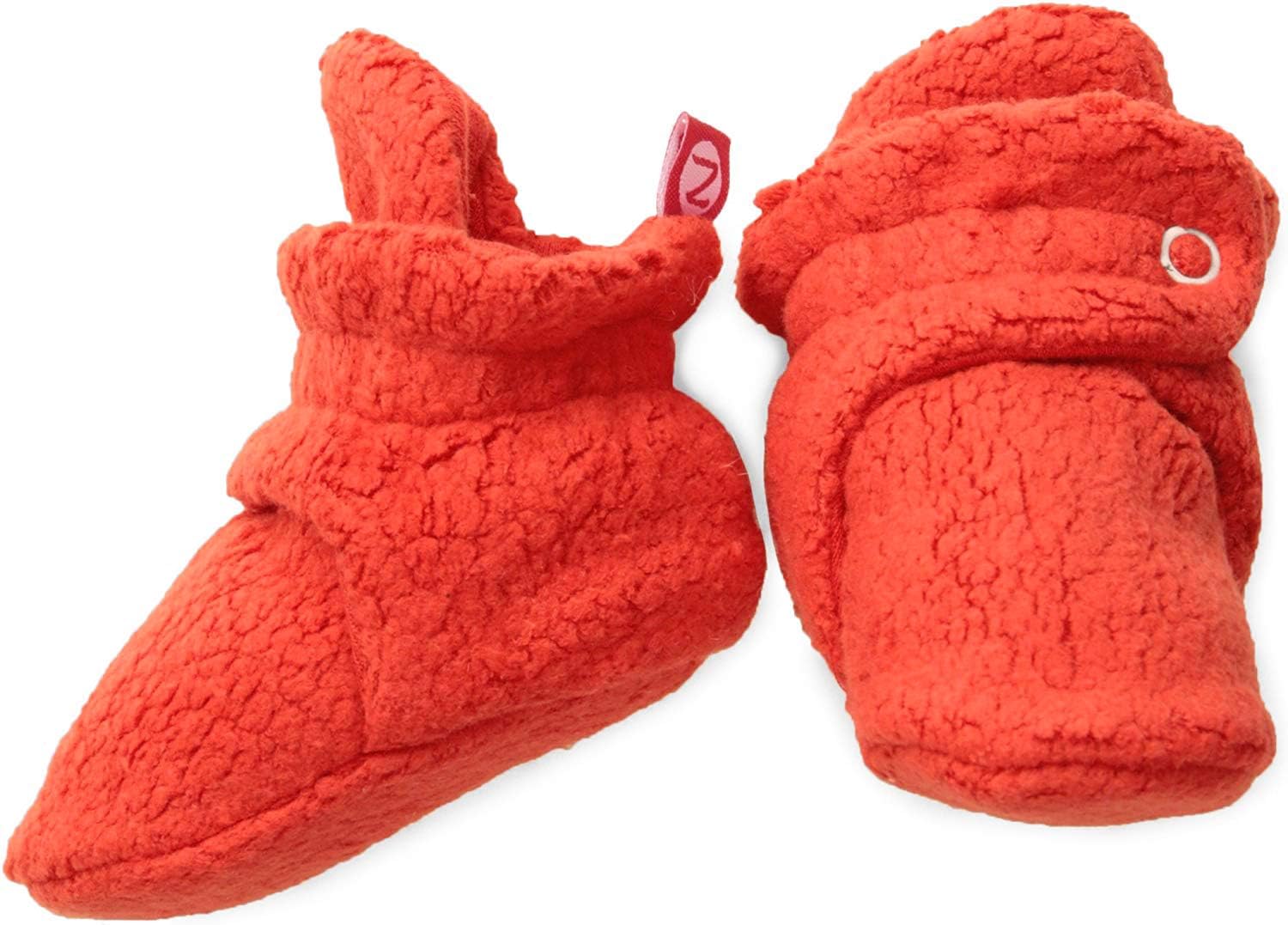 

Унисекс флисовые пинетки для малышей Zutano, с двумя кнопками, от новорожденного до 24 месяцев, Mandarin