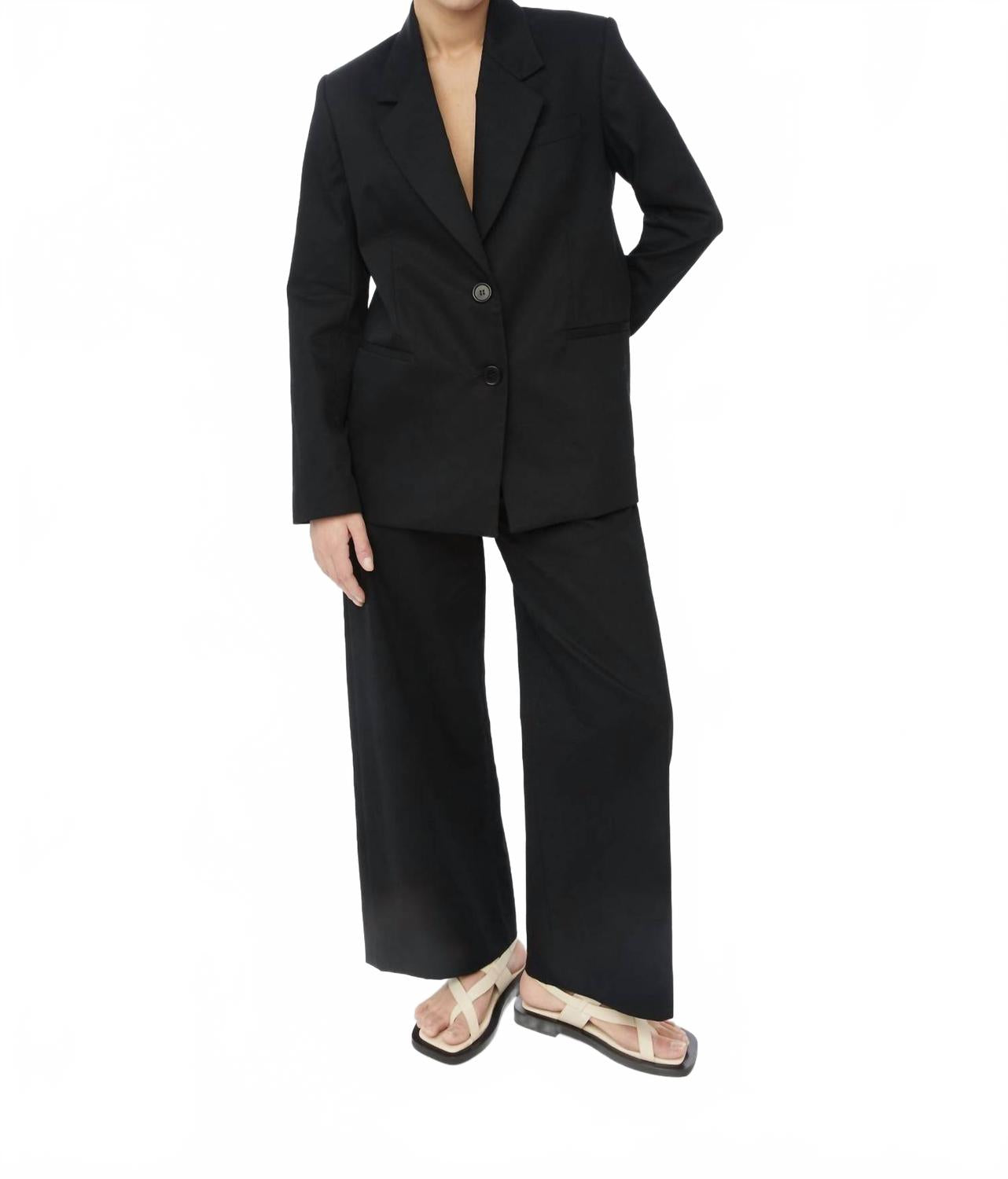 

Хлопковый твиловый пиджак черный Dāl the Label