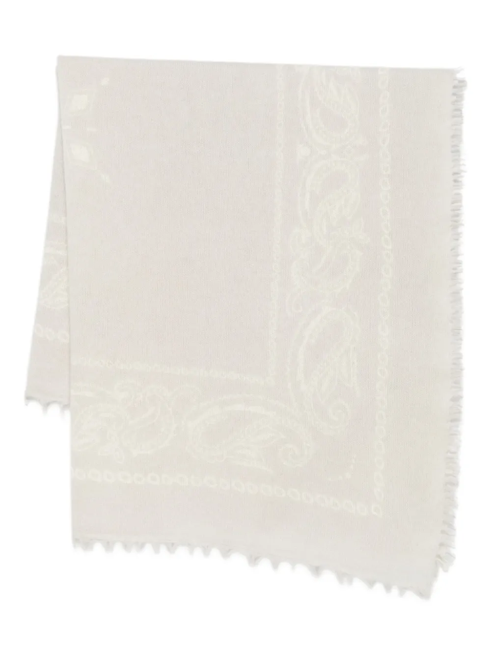 

Шарф с бахромой и узором пейсли Liska, белый