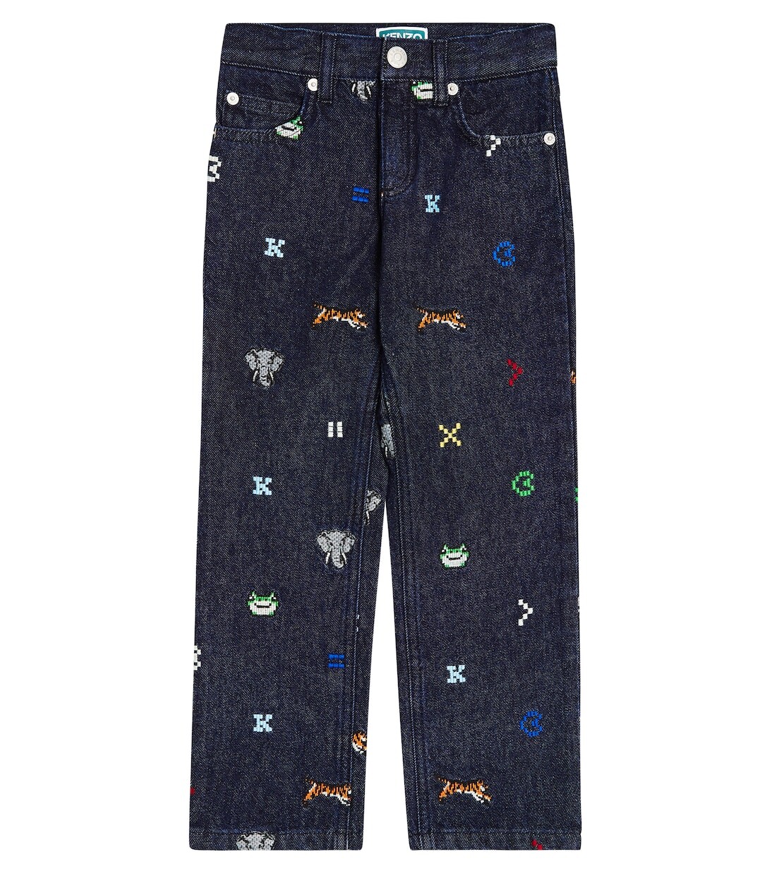 

Вышитые джинсы Kenzo Kids, синий