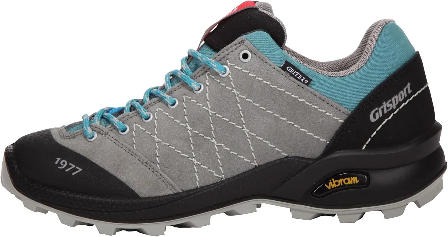 Низкие кожаные туфли на шнуровке Grisport Outdoor 'Tundra Vesuvio', цвет антрацит/бирюза