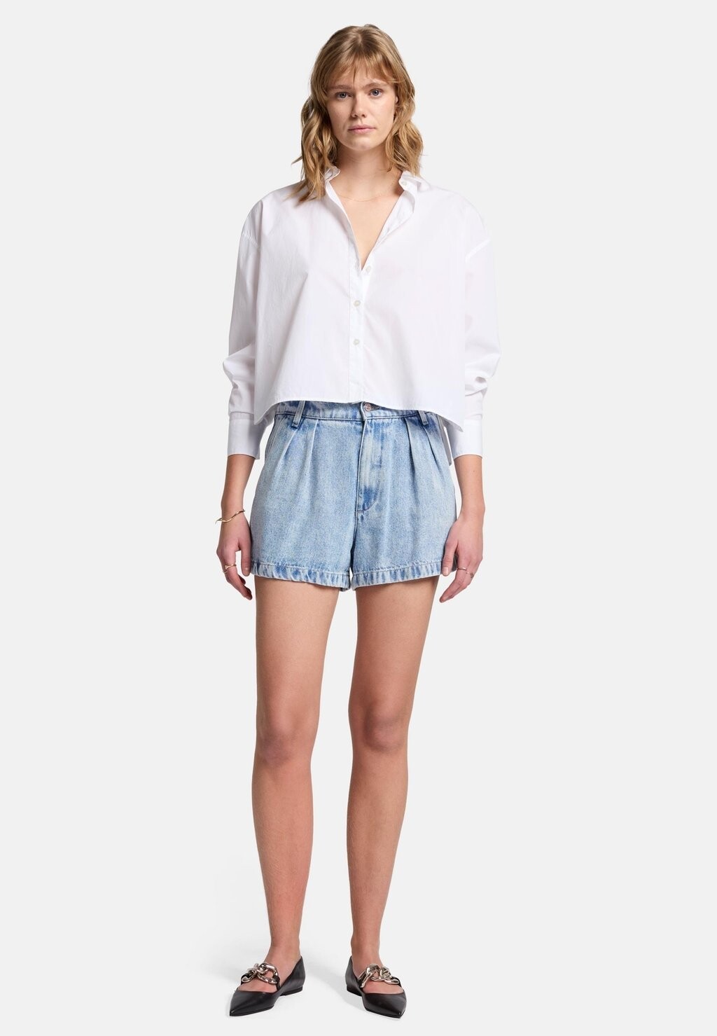 

Джинсовые шорты PLEATED 7 for all mankind, светло-голубой