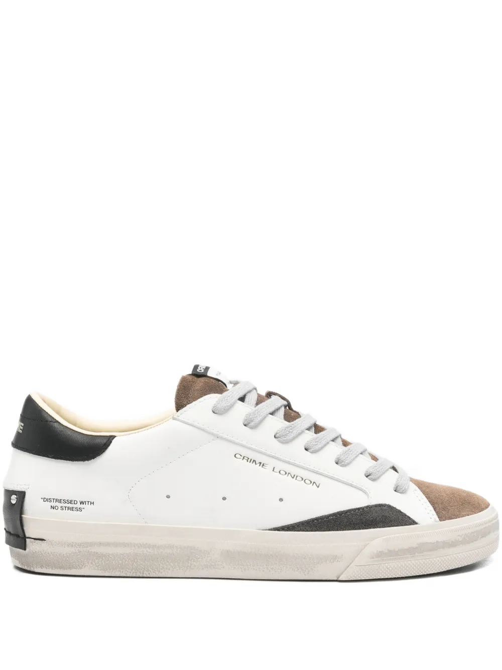 

Кроссовки с панелями и эффектом потертости Crime London, белый