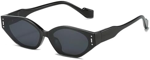 

Солнцезащитные очки в стиле ретро «кошачий глаз» 2026 года, маленькие, многоугольные, для женщин, модные, двухцветные, мужские, с заклепками, солнцезащитные очки UV400 MTZJH, Black Grey