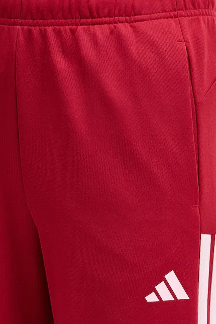 Спортивные штаны из футера Adidas, красный — фото 4