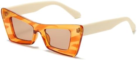 

Ретро-солнцезащитные очки для женщин, модные желто-зеленые оттенки, защита от УФ-излучения UV400, трендовые контрастные солнцезащитные очки для мужчин MTZJH, Yellow Champagne