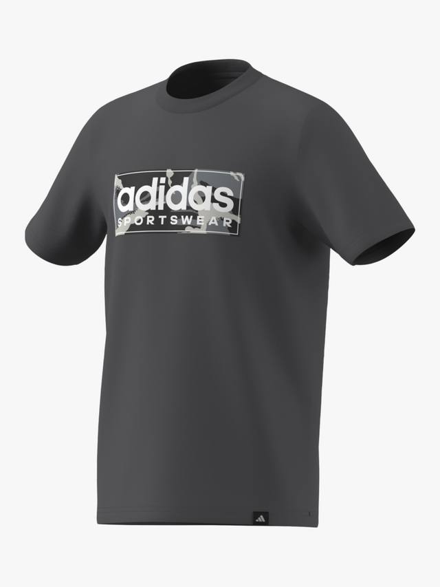 Детская футболка с камуфляжным линейным принтом adidas, Grey — фото 3