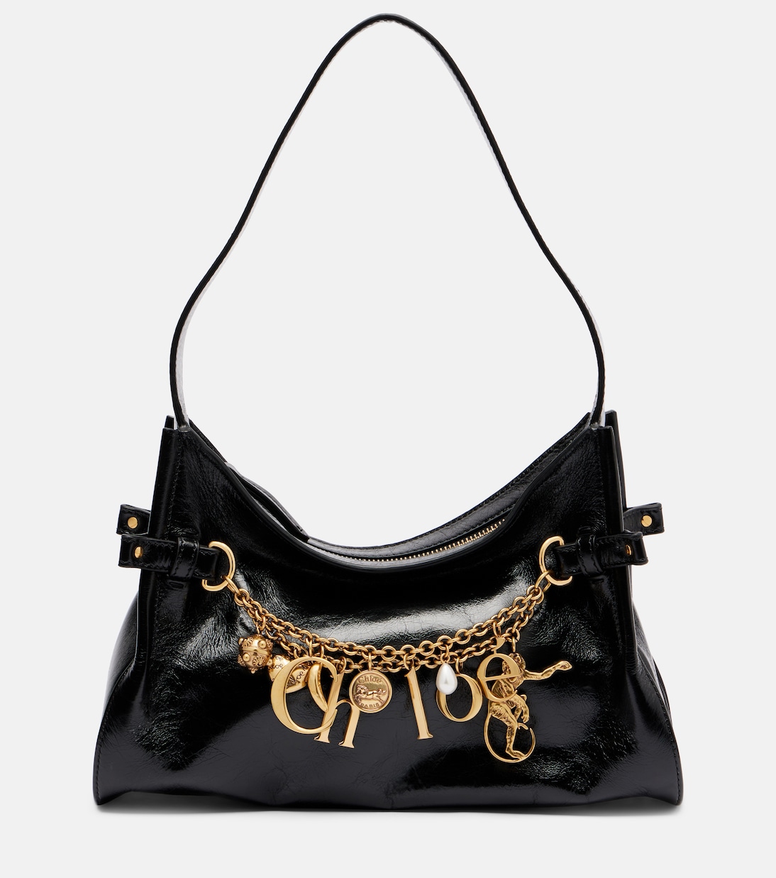

Кожаная сумка через плечо Chloé Charms Chloé, черный