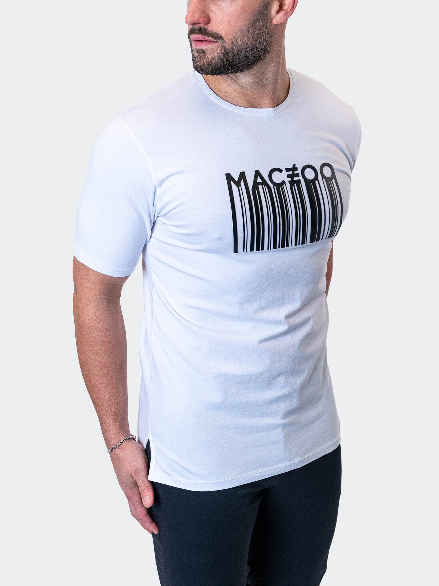 

Футболка со штрих-кодом белая MACEOO