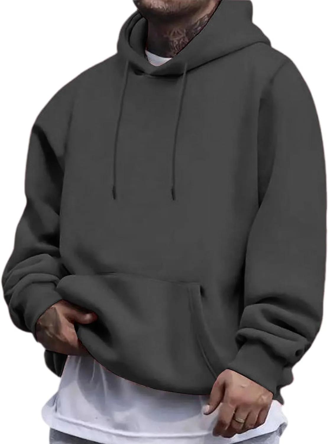 

Мужская хлопковая толстовка с капюшоном и карманом-кенгуру