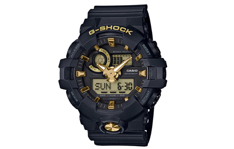 

Casio Мужские часы GA-710B-1A9PRD с жидкокристаллическим и аналоговым дисплеем, черные