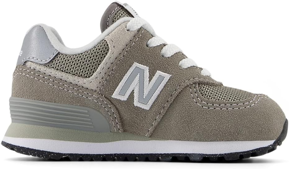 Кроссовки New Balance Kids' 574 V1 на шнуровке, серый/белый — фото 3