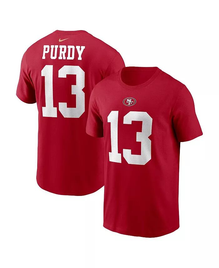 

Мужская футболка Brock Purdy Scarlet San Francisco 49ers с именем и номером игрока Nike