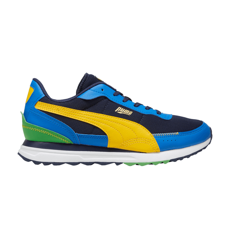 

Кроссовки Road Rider Leather 'Navy Yellow Sizzle', синий