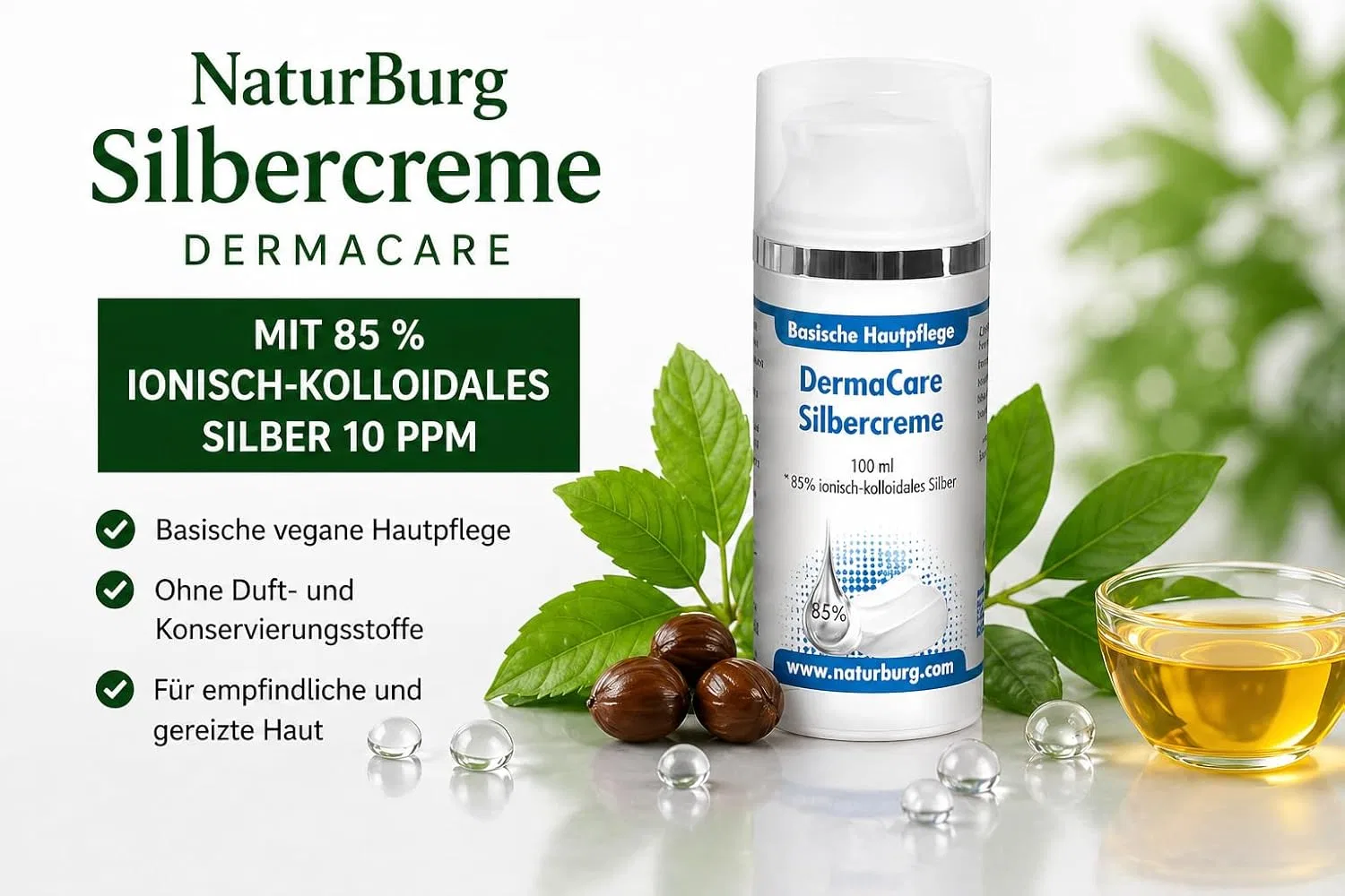 Крем для тела Dermacare с 85% коллоидным серебром NaturBurg Naturburg — фото 2