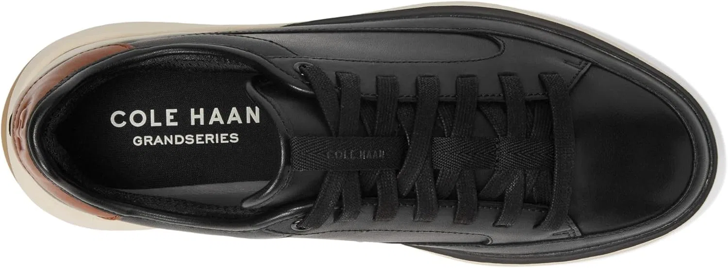 Мужские кожаные кроссовки Cole Haan Grandpro All Day Court, Black Brit Tan Ivory — фото 3