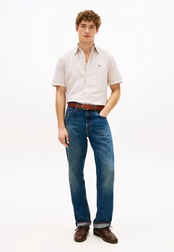 Рубашка Tommy Hilfiger Regular fit bengal stripe linen blend shirt, сандаловый — фото 2