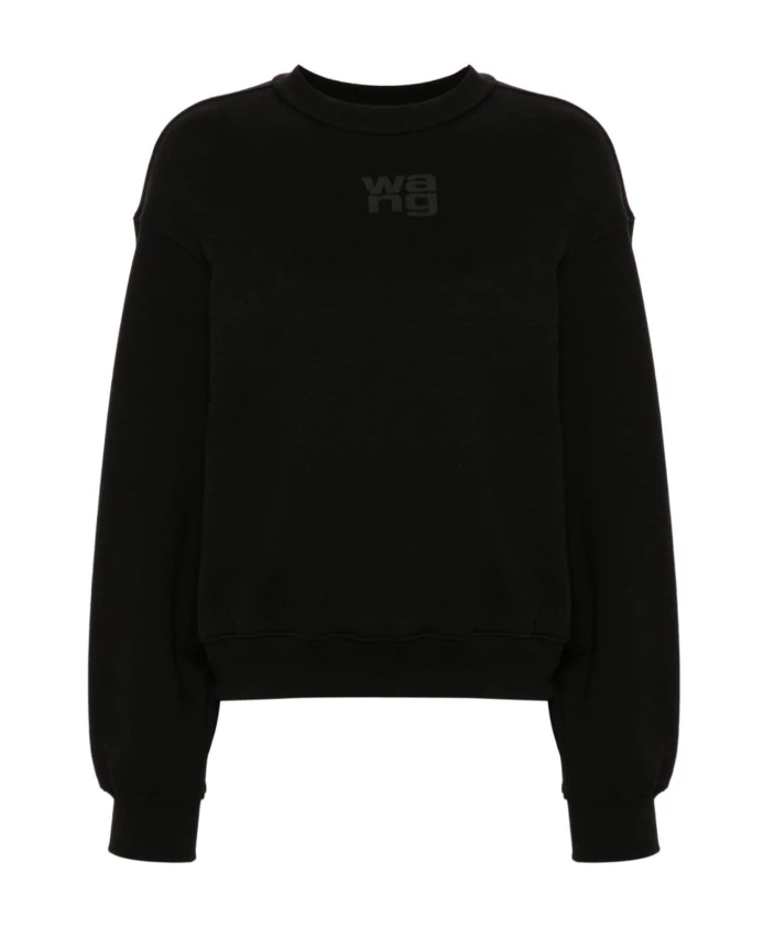 Черный свитер с ребристой отделкой Alexander Wang, черный