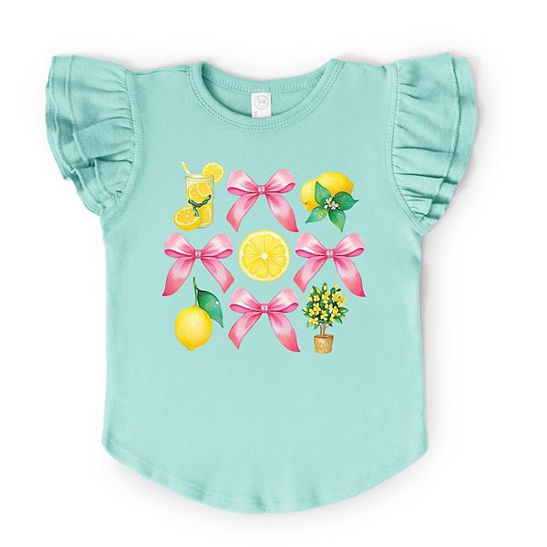 

Футболка с рукавами-фонариками Coquette lemonade chart The Juniper Shop, Seafoam