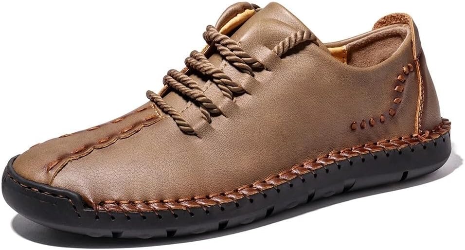 

Мужские повседневные лоферы Hhhchpm из кожи, ручной работы, оксфорды, удобная обувь для ходьбы, ботинки для работы, офисная обувь, хаки