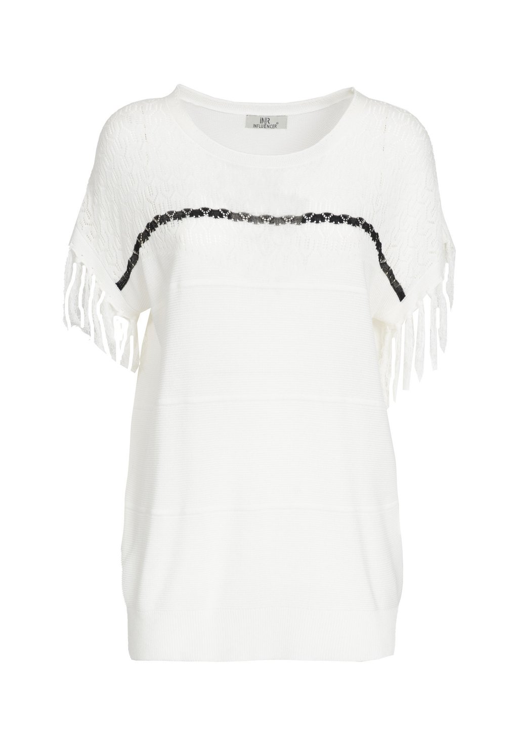 

Футболка с принтом FRINGED SLEEVES INFLUENCER, белый