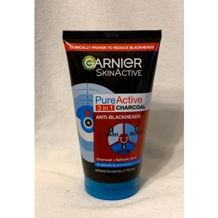 

Средство Garnier Intensive 3in1 Charcoal Anti Blackhead Wash Scrub Mask 150ml
