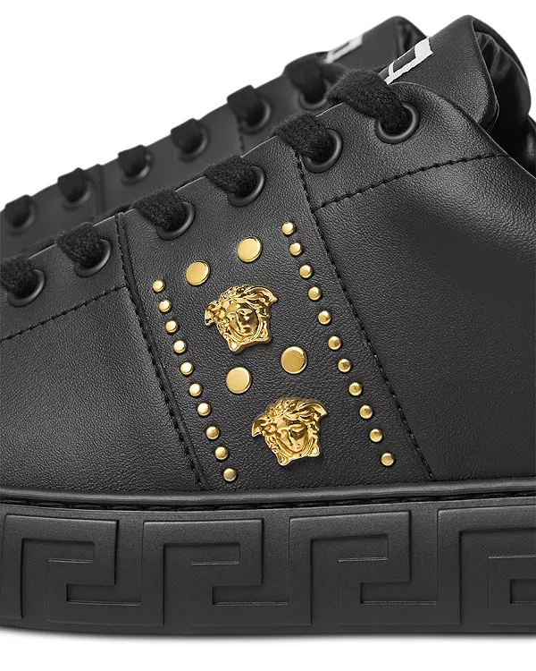 Мужские низкие кроссовки Medusa Stud Versace, черный — фото 3