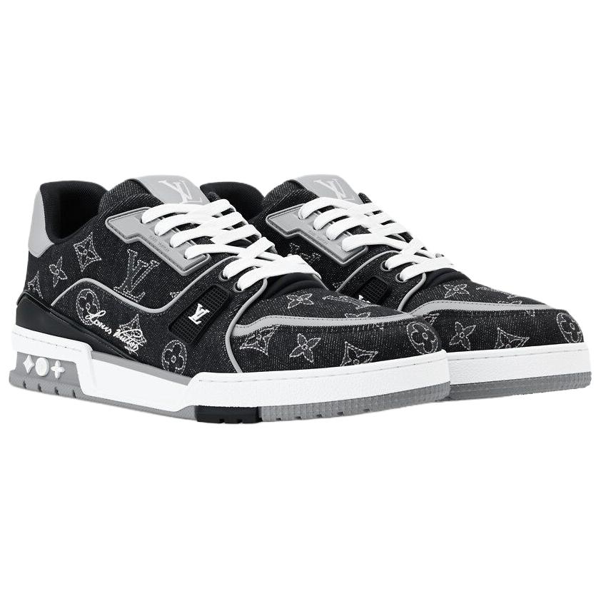 LOUIS VUITTON Тренировочные кроссовки Low top Skateboard Shoes для мужчин, черные — фото 4