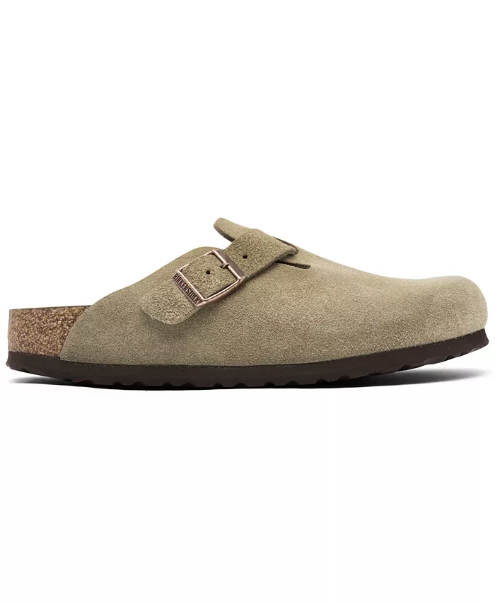 Женские мягкие кожаные сабо Boston Soft Footbed из замши от Finish Line Birkenstock, коричневый/бежевый — фото 2