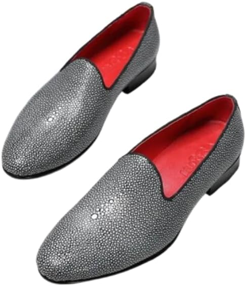 

Мужские классические лоферы из подлинной кожи ската, настоящая экзотическая кожа, высококачественное ручное изготовление, мужские обувь без шнурков Generic, черный